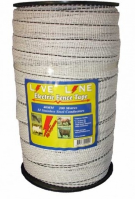 Live Line White 40mm Wide Electric Fence Tape